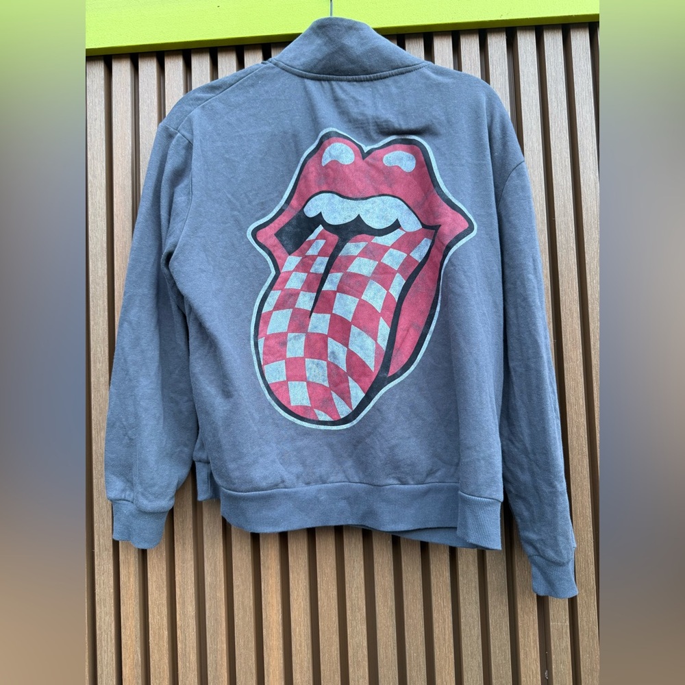 The Rolling Stones Gray Hoodie with White Logo